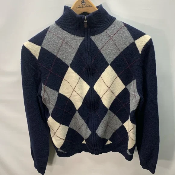 Brooks Brothers Lambswool Full Zip Sweater Size L - Picture 2 of 6